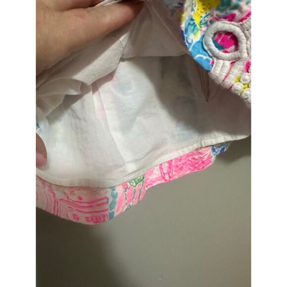 Lilly Pulitzer Pearl Top Pop Up Summer Remix Size 12 Patchwork Sleeveless Floral - Picture 4 of 8